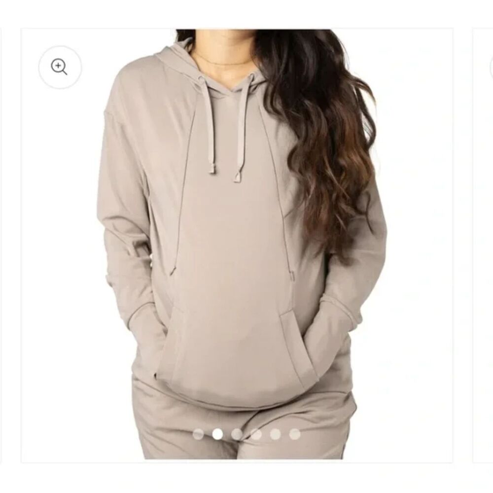 Kindred Bravely Bamboo Nursing Maternity Hoodie in "Stone Taupe" Size S